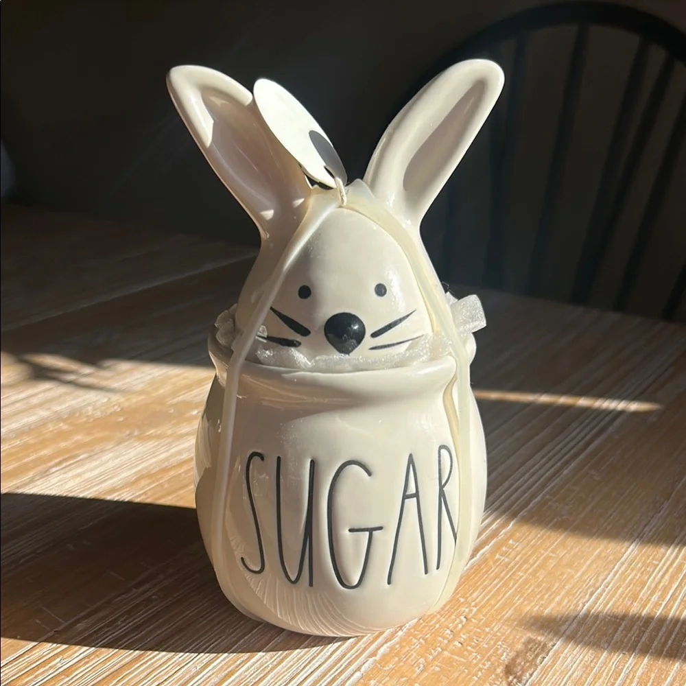 Rae Dunn Bunny Sugar Jar With Bunny Ear Lid. NWT - Picture 5 of 12